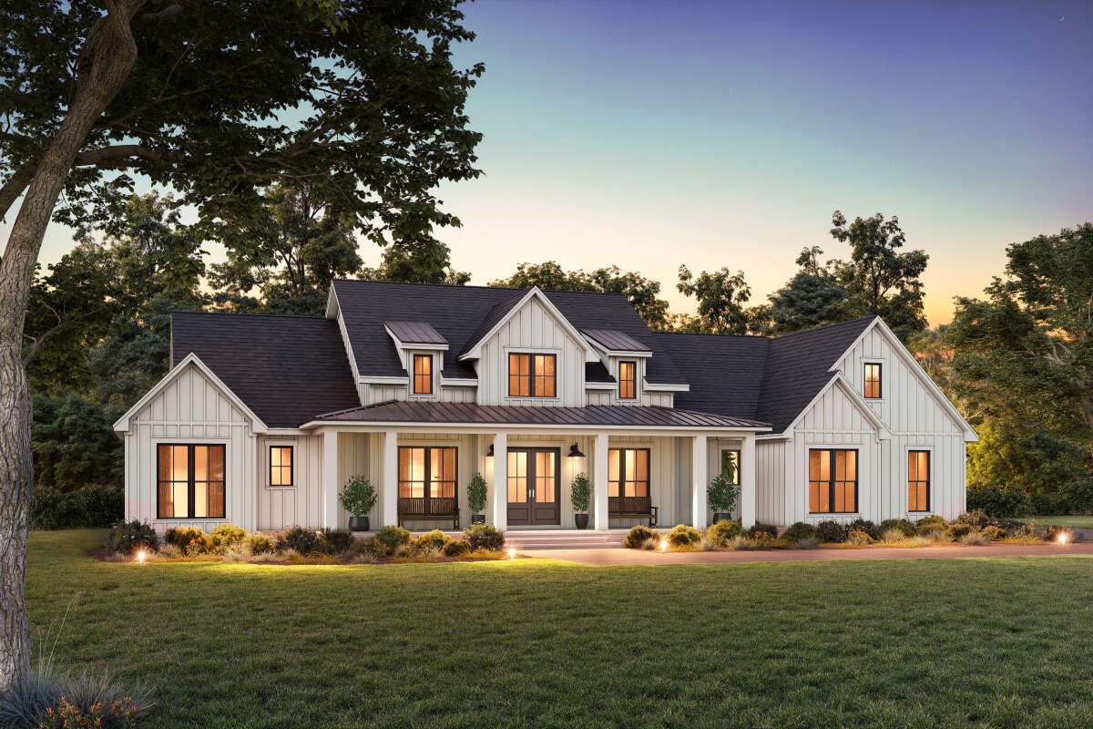 Architectural presentation of the Modern Farmhouse planned for 14 Barnaby Bluff